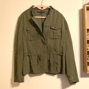 White House Black Market earth green military style coat